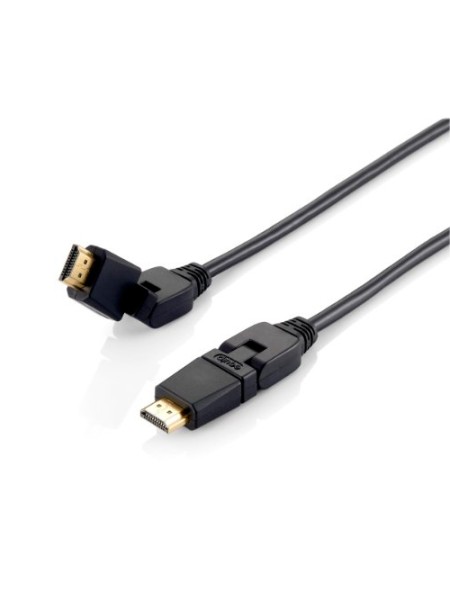 ÷ Cable hdmi equip hdmi 2.0 high speed con ethernet 1m conector pivotante 180? 119361