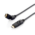 ÷ Cable hdmi equip hdmi 2.0 high speed con ethernet 1m conector pivotante 180? 119361
